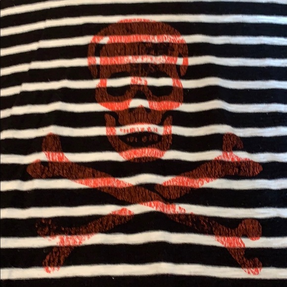 J crew crew cuts jolly Roger striped Tee size 12 - Picture 2 of 4